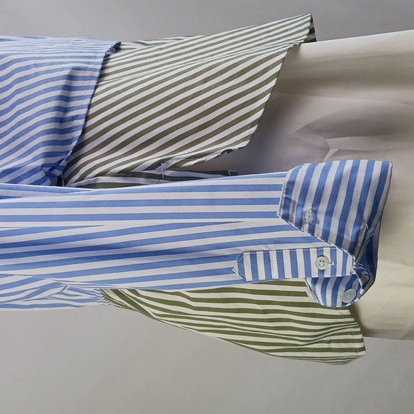 Veronica Beard Blue Striped/Gray Striped Blouse. - Picture 5 of 10